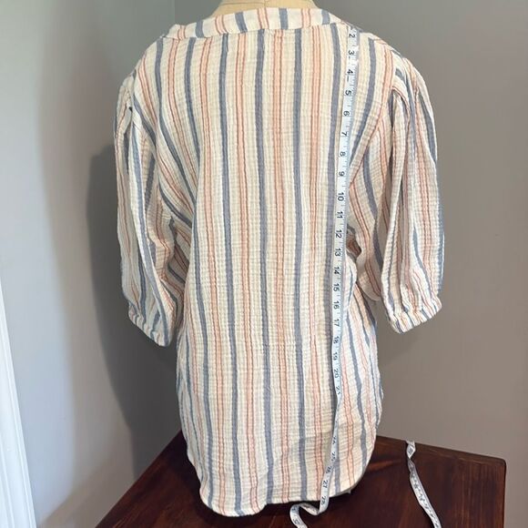 4OUR DREAMERS 3/4 Length Sleeve Button Down Cotton Blouse Size S - Picture 5 of 9